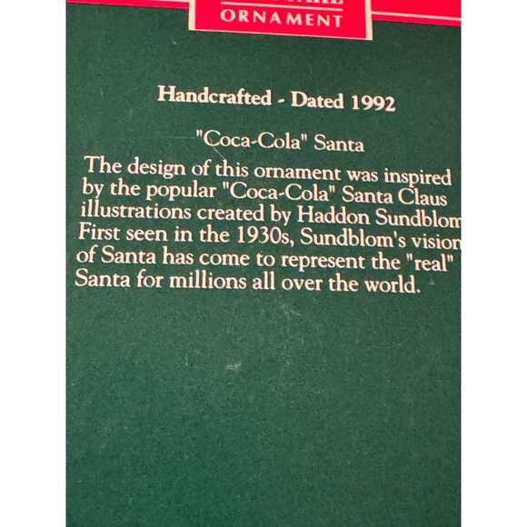 Hallmark Keepsake 1992 Ornament – Coca-Cola Santa “Please Pause Here” Clip-On - Picture 12 of 12